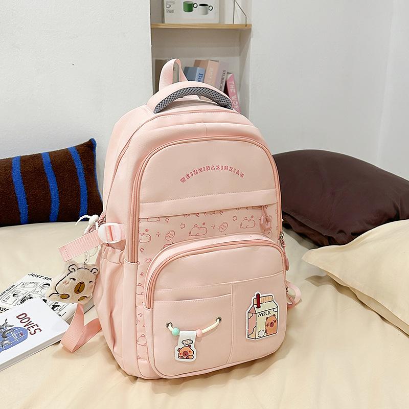 New High-value, Fresh and Sweet Candy-colored Backpack, Lightweight and Large-capacity Backpack for Junior High School Students