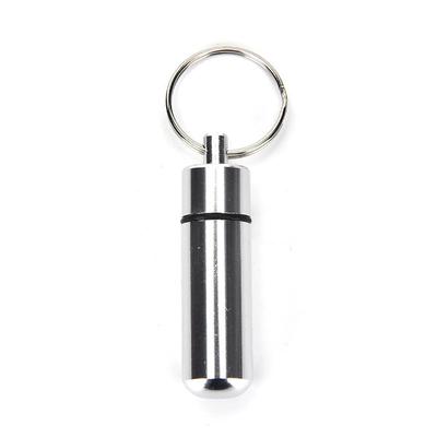 Contenitore portachiavi per bottiglie di medicinali, porta pillole in alluminio, impermeabile