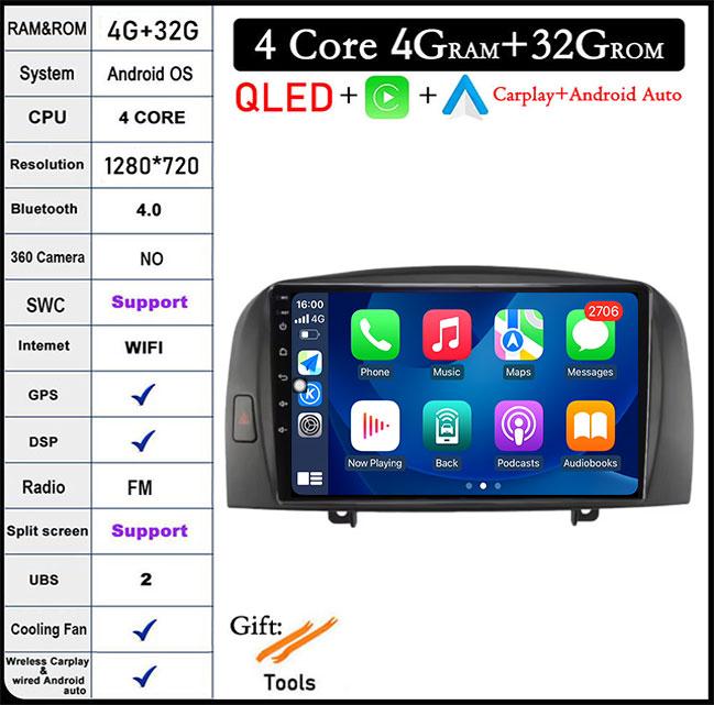 9'' Android 14 Car Radio For Hyundai Sonata NF 2004 - 2008 Multimedia Video Player Navigation Stereo GPS 4G Carplay Autoradio