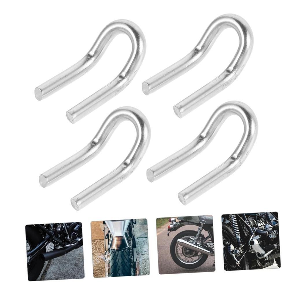PAMINGONO 4 Pcs Stainless Steel Motorcycle Spring Hooks U-Shaped Fasteners for Improved Performance