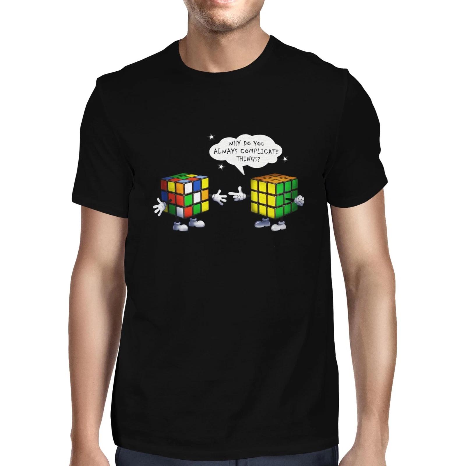 1Tee Mens Rubik sCube Why Do You Always Complicate Things T-Shirt M