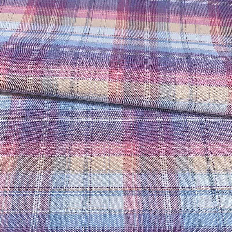 New Plaid Polyester Yarn-Dyed Fabric with Gold & Silver Threads for DIY Pleated Skirts