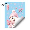 Removable Balcony Glass Film Christmas Snowman Static Stickers Decorative Pink Decals Waterproof PVC Creative Gift for Friends Window Clings