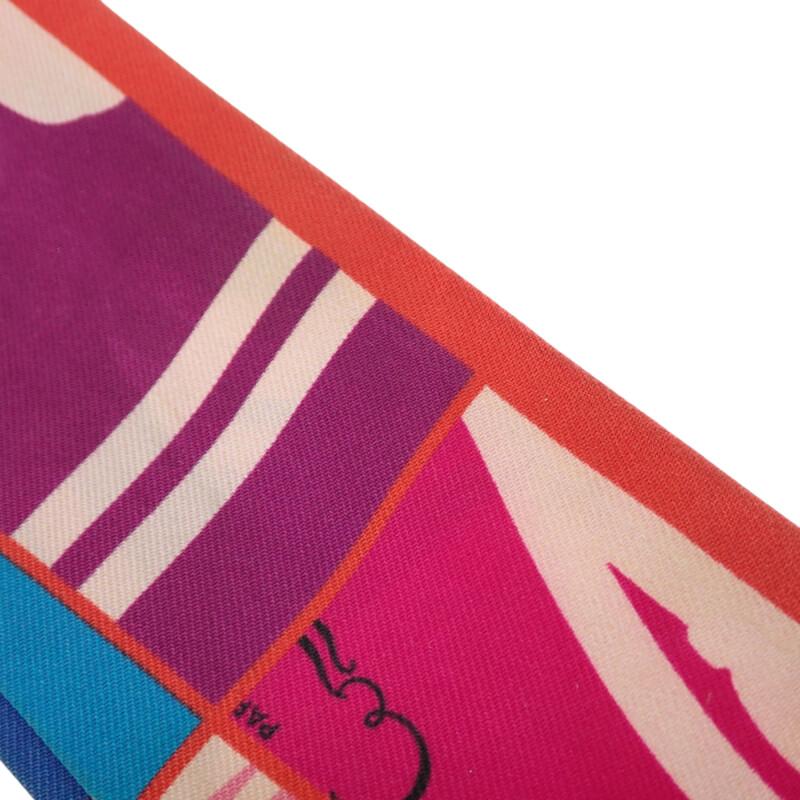 HERMES  062296S 13  scarf Red/Rouge Violet silk Women