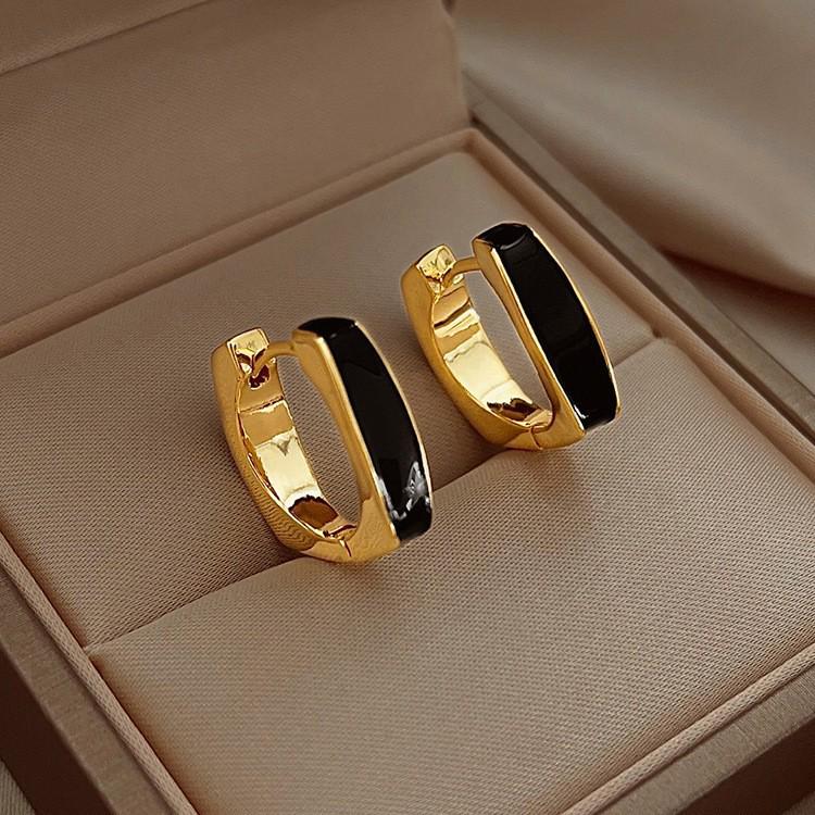 Korean Style Geometric Circle Earrings: Elegant, Versatile Ear Jewelry for Women and Students