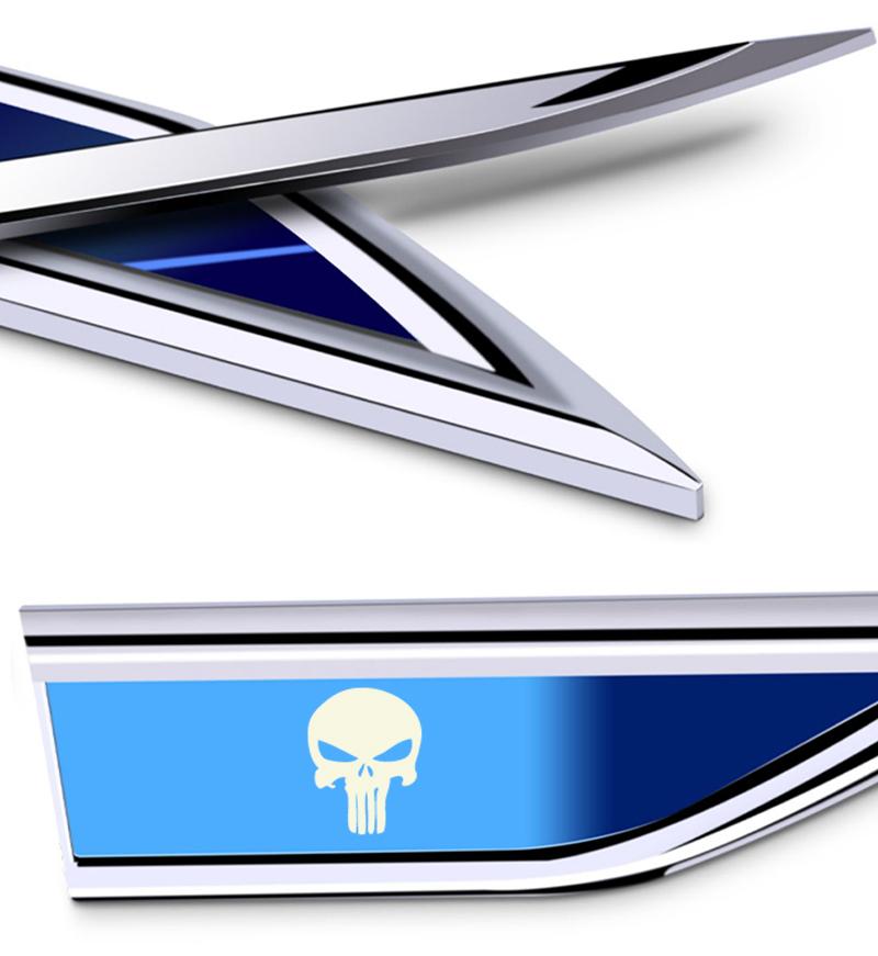 2pcs Car Accessory Side Doors Blade Car Stickers Car Accessorie for Ghost Skull Honda Ford Hyundai Bmw Nissin Skoda Dodge Toyota