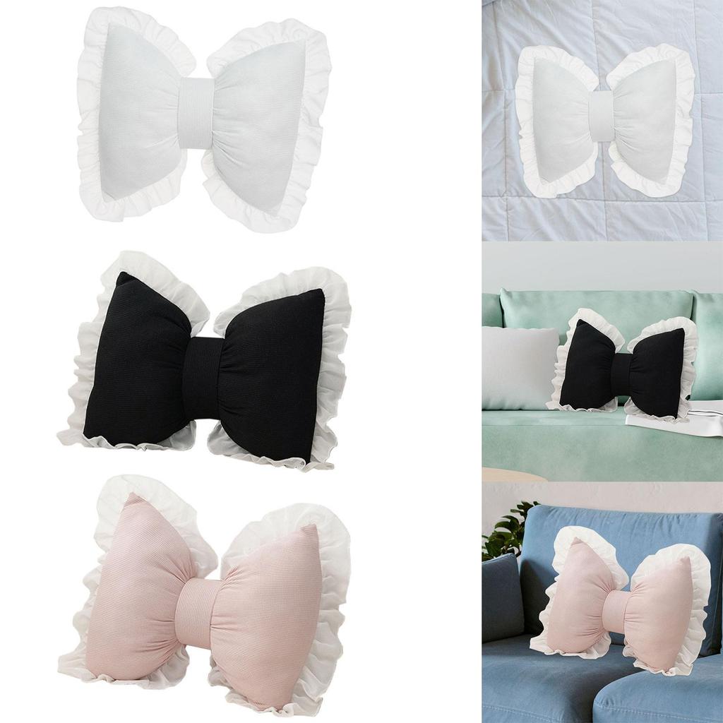 Bowknot Pillow Wedding Gift Bedside Cushion for Bedroom Office Study Room