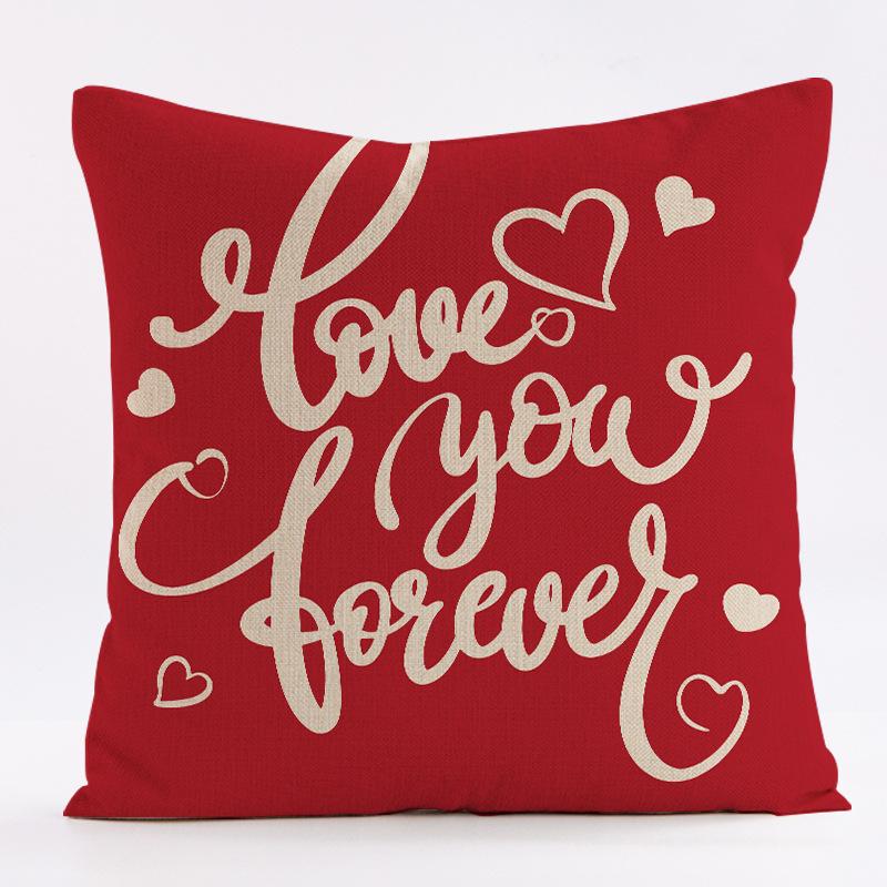 Love Heart Valentine'S Day Design Throw Pillow Cover With Short Plush Print For Living Room Sofa Decoration Cushion Cover