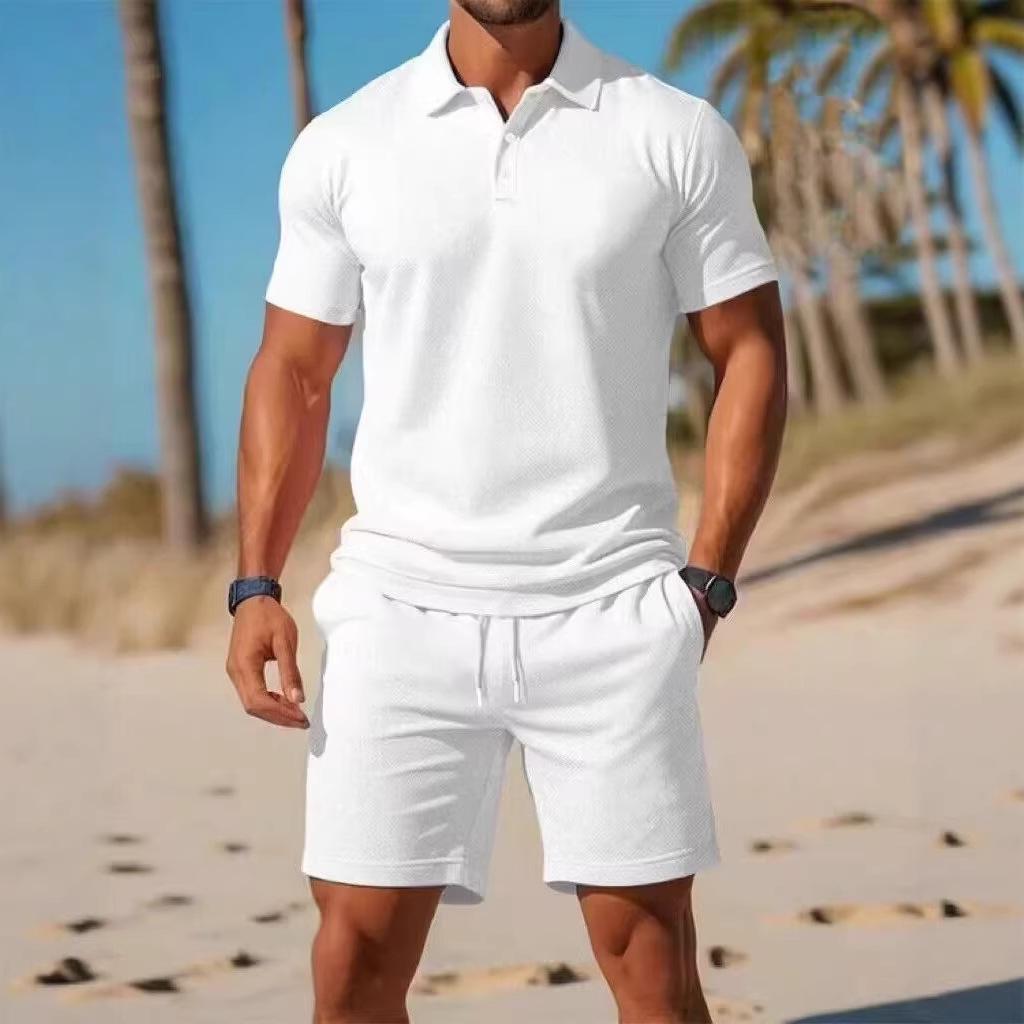 Europäisch-Amerikanisches Polo- und Shorts-Set für Herren - Lässige, vielseitige Sommerkleidung