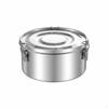 Round Stainless Steel Lunch Box LeakResistant Metal Food Container with Locking Clips RustResistant