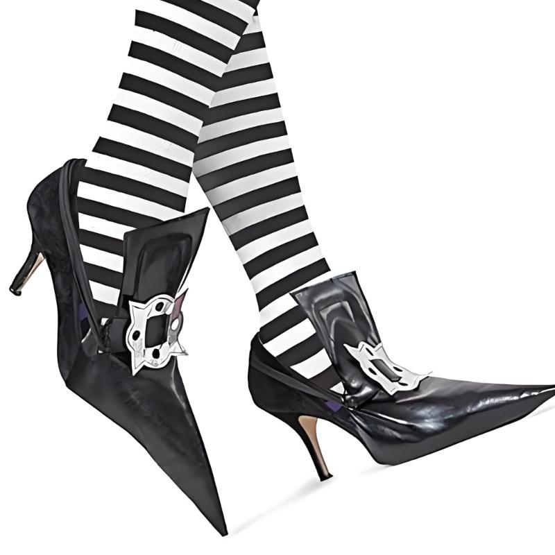 Elegant Witch Shoe Covers Black Boot Covers For Halloween Costume Dress Up Pretend Play And Themed Parties Accessories