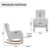 052 Rocking Chair, Recliner, Living Room Chair with Armrest, Upholstered, Accent Chair for Bedroom, White Teddy Fabric, 110 Kg Load Capacity