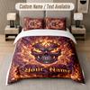 Skull Gothic Theme Custom Text Or Name 3Pcs Bedding Set 1 Flat Sheet & 2 Pillowcases Personalized Home Bedding