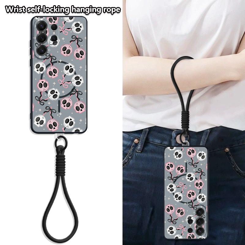 Skull Skeleton Pattern Case For Samsung S26 Ultra S25 FE S24 S24 Plus A57 A37 A17 A56 A36 A16 A55 A35 A15 A54 5G Hybrid Magnetic Matte Cover