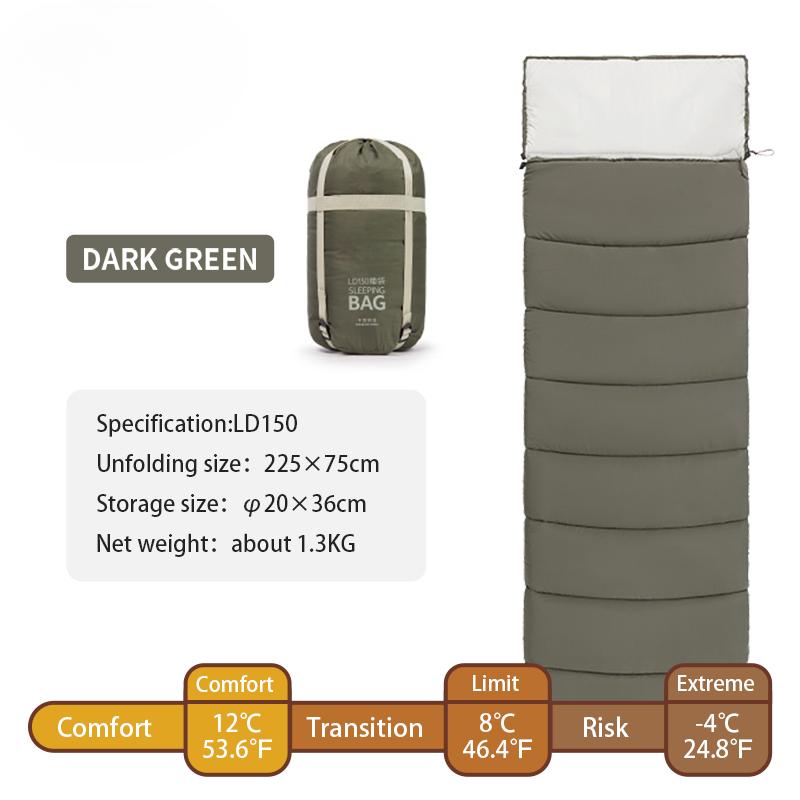 

Спальный мешок из хлопка-конверта, водонепроницаемый, портативный, для кемпинга, для взрослых, теплый, съемный, с капюшоном