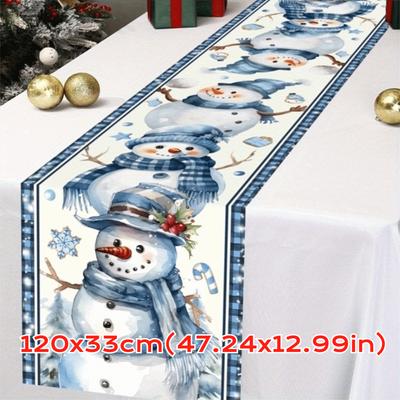 New Year Christmas Table Runner Santa Claus Snowman Xmas Table Flag Cover Elk Navidad Gift Merry Christmas Decorations