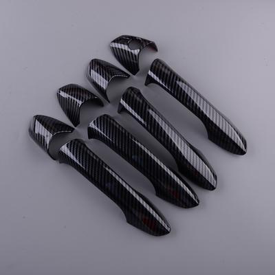 Dwcx exterior maçaneta da porta capa guarnição conjunto de textura fibra carbono apto para mercedes benz w246 w204 w212 x204 w166 w117 lhd