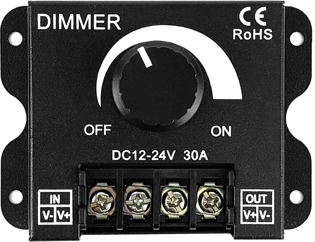 

LED Dimmer Switch DC 12V 24V 8A/30A Brightness Adjustable Controller for Car RV Single Color LED Strip Light LED Dimming