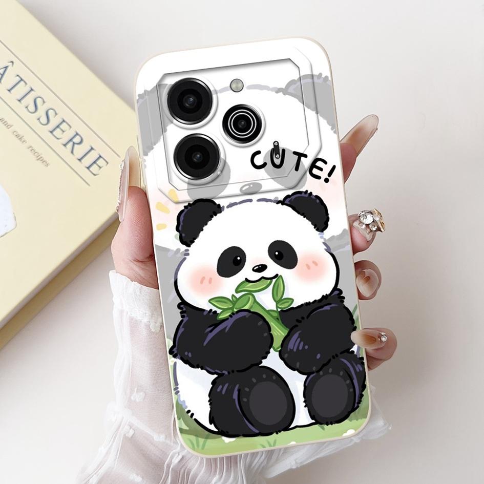 Pova 6 Case For Tecno Pova 6 Pro 5G Silicone Cover Cute Dinosaur Panda Camera Lens Protector Bumper For Tecno Pova6 Pro LI9 Capa
