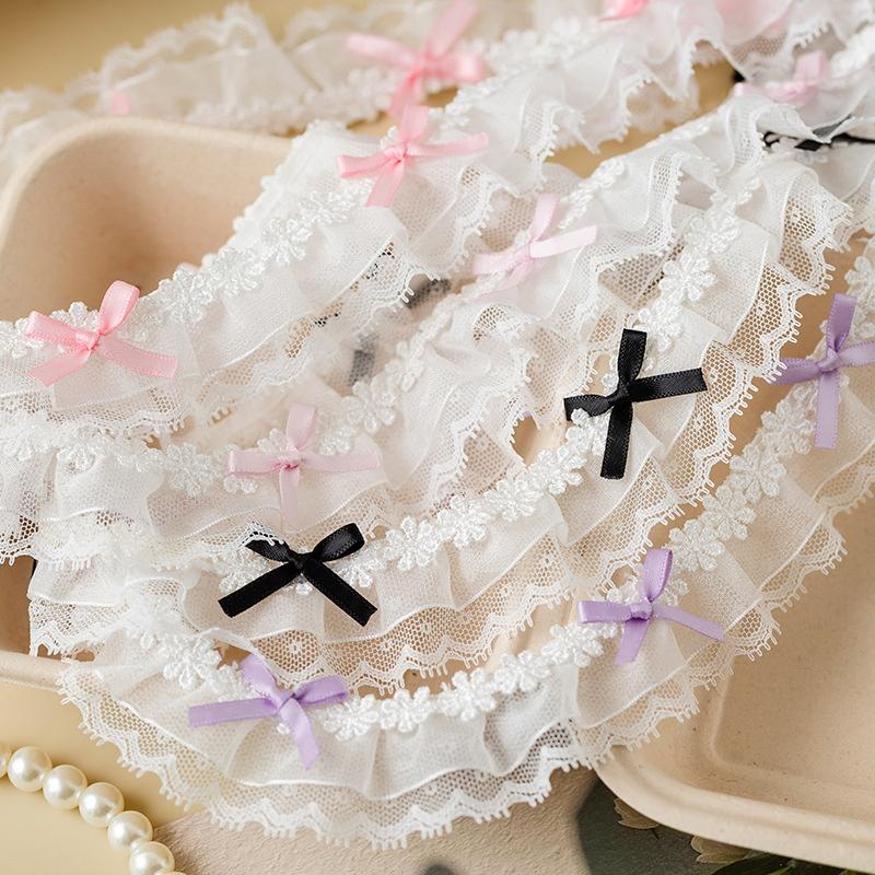 1yard Butterfly Knot Lace Embroidery Decorative Woven Tape Trim Ribbon Polyester Ribbon Fabric DIY Crafts Supply 3.8cm wide