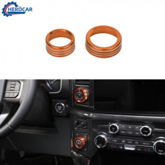

Center Control Dash 4WD/Trailer Switch Knob Rings Cover Trim For F150 21+Orange