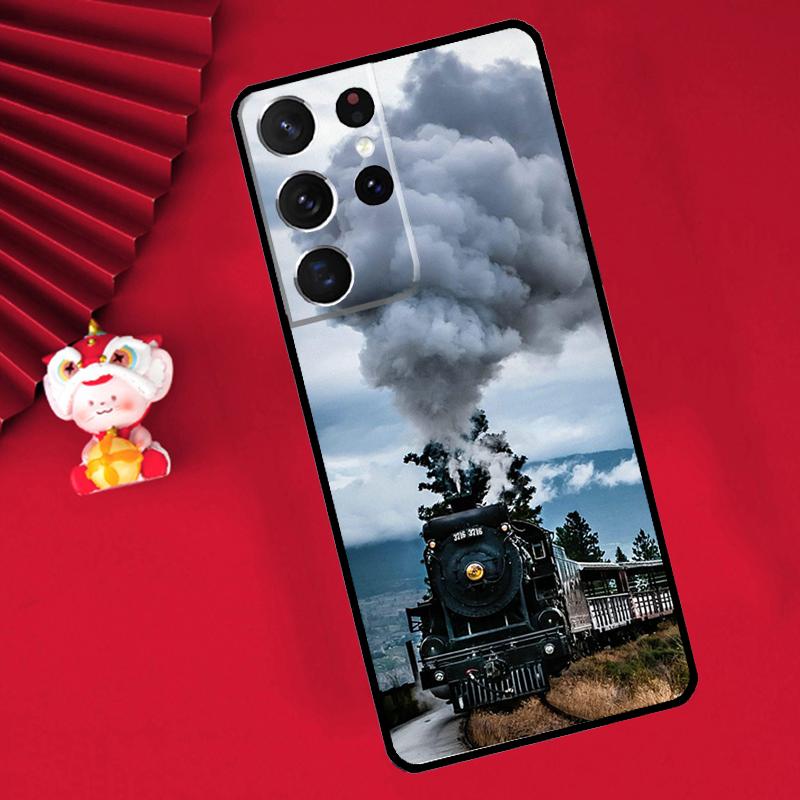 Train Steam Engine Case For Samsung Galaxy S24 S26 Ultra S21 S22 S20 S23 S25 Ultra Plus S10 S25 FE Cover Funda