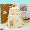 Nylon School Backpack For Kids With Solid Color And Letter Print Design For School Use