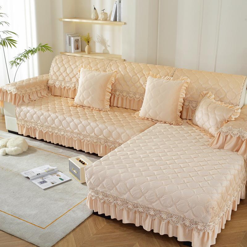 Winter Festive Sofa Cushion Cover Non-Slip Wedding Plush Big Red Household Fabric Simple Modern Living Room Universal