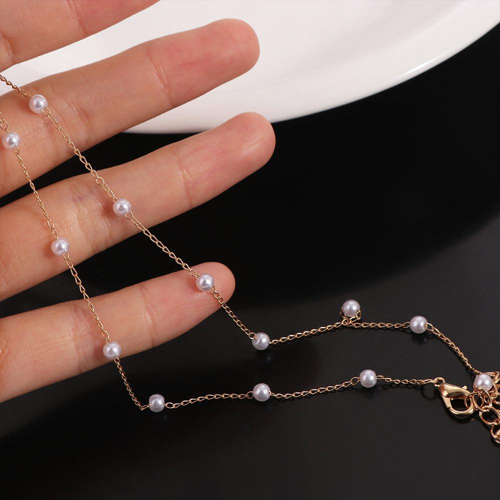 Bead Chain Women's Neck Chain Korean Style Short Clavicle Necklace Pearl Choker Necklace Gift