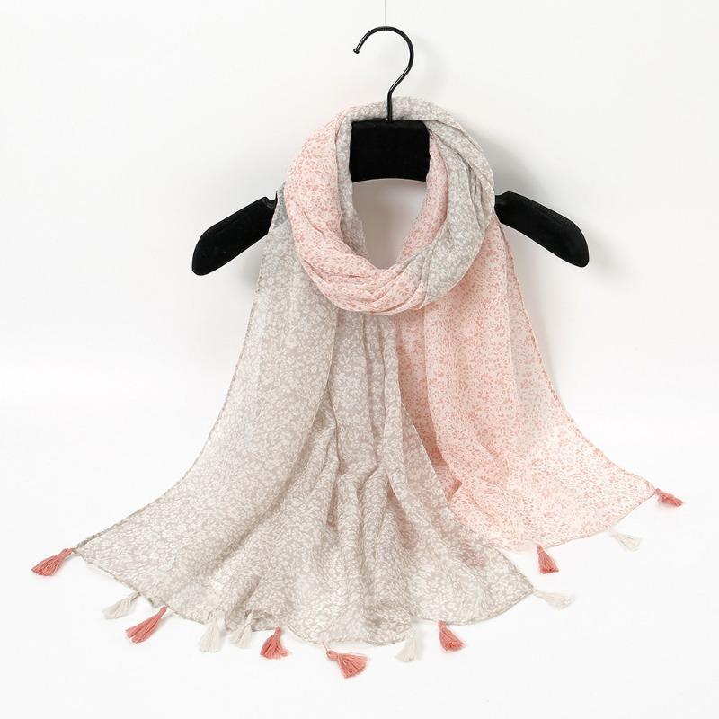 Autumn and winter small fresh rendering ink painting butterfly printing warm shawl, travel beach towel cotton and linen feel scarf