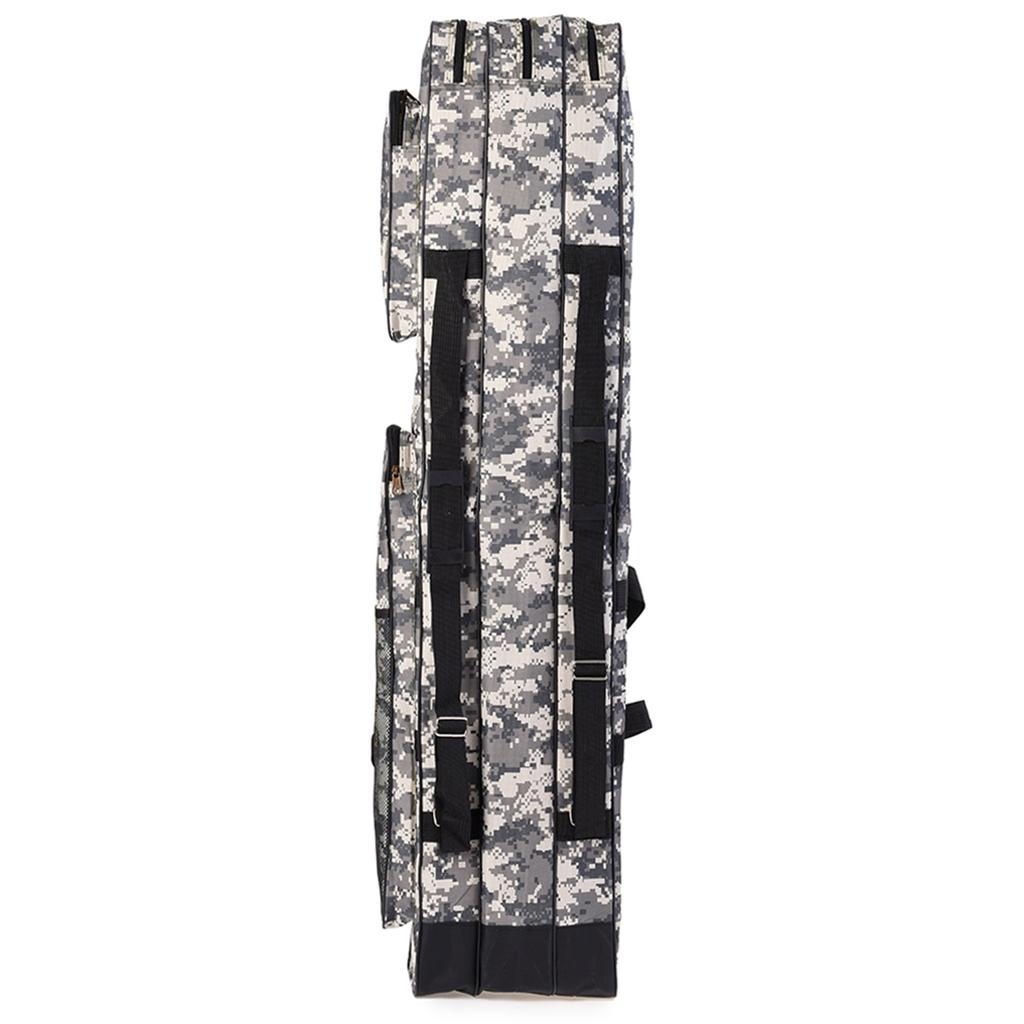 Doorslay 3 Layers Fishing Bag Portable Folding Fishing Rod Reel Bag Fishing Tackle Carry Bag Case Travel Storage Bag