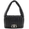 Monaco Shoulder Bag 787896 Quilting Black Calfskin Women Used