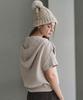 Beullangyu Soft Hazy Knit Hoodie Vest - Beige