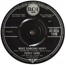 7inch Record PERRY COMO - Make Someone Happy 45RCA1246 RCA 1961 UK Pop Used