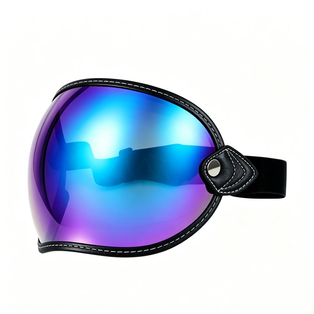 Bubble Mirror Vintage Classic Helmet Mask Motorcycle Goggles Cruise Car 3/4 Helmet Riding Goggles