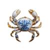 3D Relief Krabbe Brosche Blau und Weiß Muster Mode Brosche Geschenkidee Anstecknadel Jacken