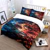 Anime Fire and Water Battle Bedding Set Bedding set (1 duvet cover, 2 pillowcases, duvet not included)