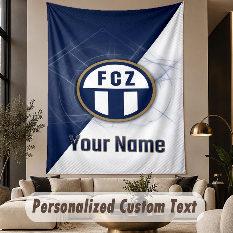 Custom Text Tapestry FC Zürich Print Wall Tapestry Indoor Living Room Wall Decor