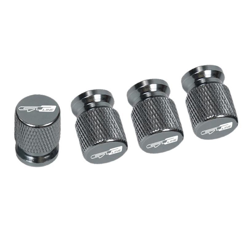 AANC1 4pcs Car CNC Aluminum Tire Valve Air Port Stem Cover Caps For Kia GT Line Sportage Ceed Picanto K5 K3 Stonic Accessories
