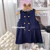 2023 Autumn Girls' Korean Style Vest and Shirt Two-Piece Dress Set TQ031