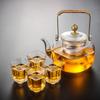 High Borosilicate Glass Flower Teapot, Beam Pot, Household High-end Brewing Teapot, Glass Teapot, Tea Set, High Resistance~