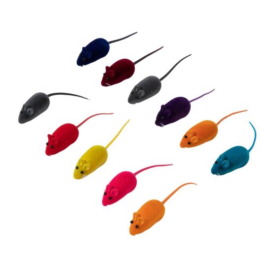 

Squeaky Cat Toys Realistic Mouse Shape Interactive Chew Toy with Gnawing Sound Cat Play Teething Toys for Indoor Cats Energy Relief and 2pcs Random Style