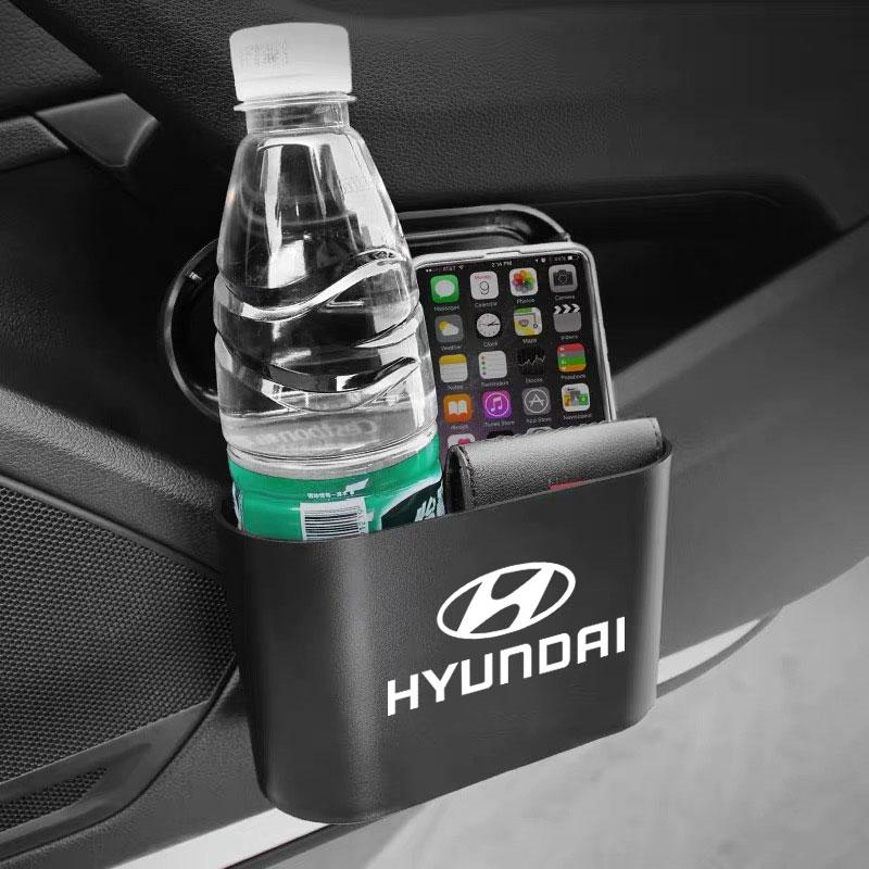 1Pcs Car Vehicle Case Storage Box Black ABS Square Pressing Trash Can For Hyundai I30 Tucson Veloster Kona I10 I35 Elantra Santa Fe