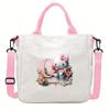 Sweet Cartoon Print 26 Letter Canvas Bag Schoolgirl Portable Crossbody Shoulder Bag Trend