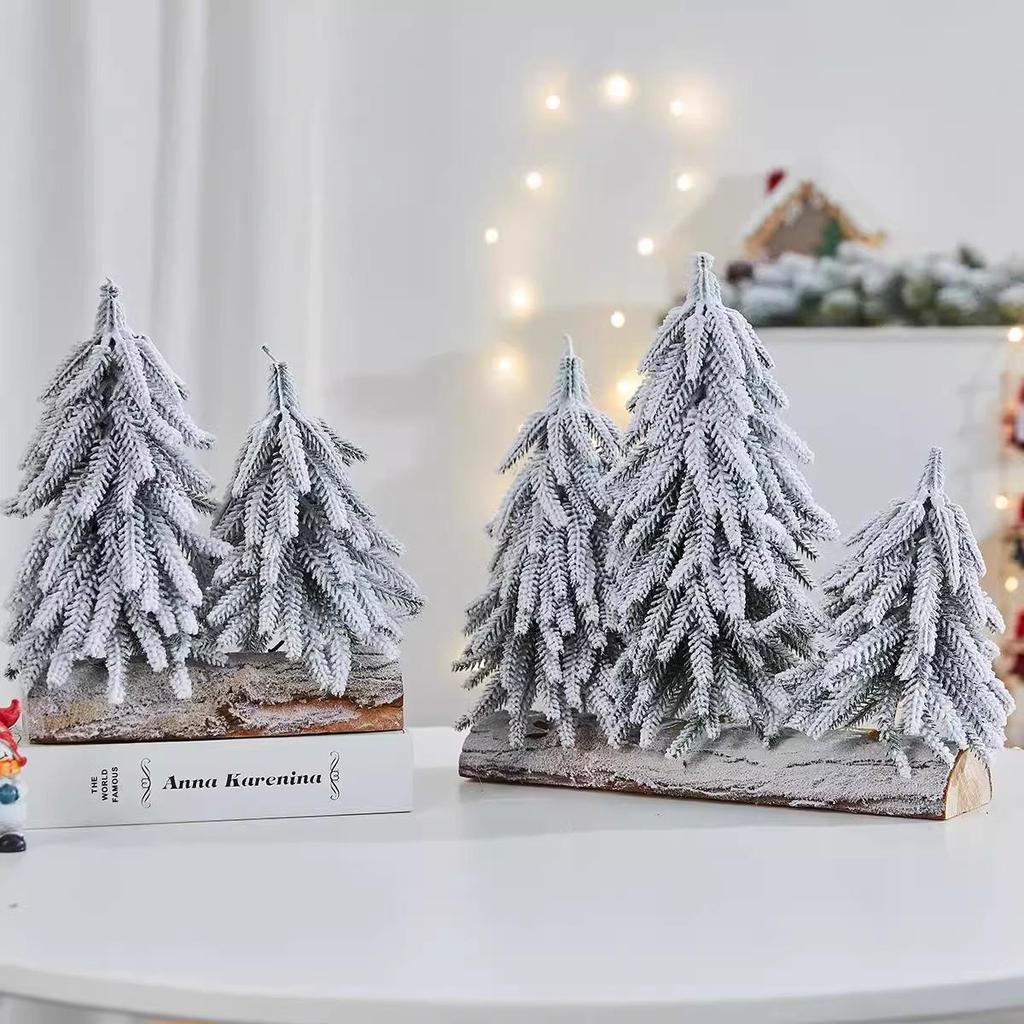 Mini Potted Christmas Tree with Snow - Perfect for Desktops, Hotels, Malls, and Window Displays