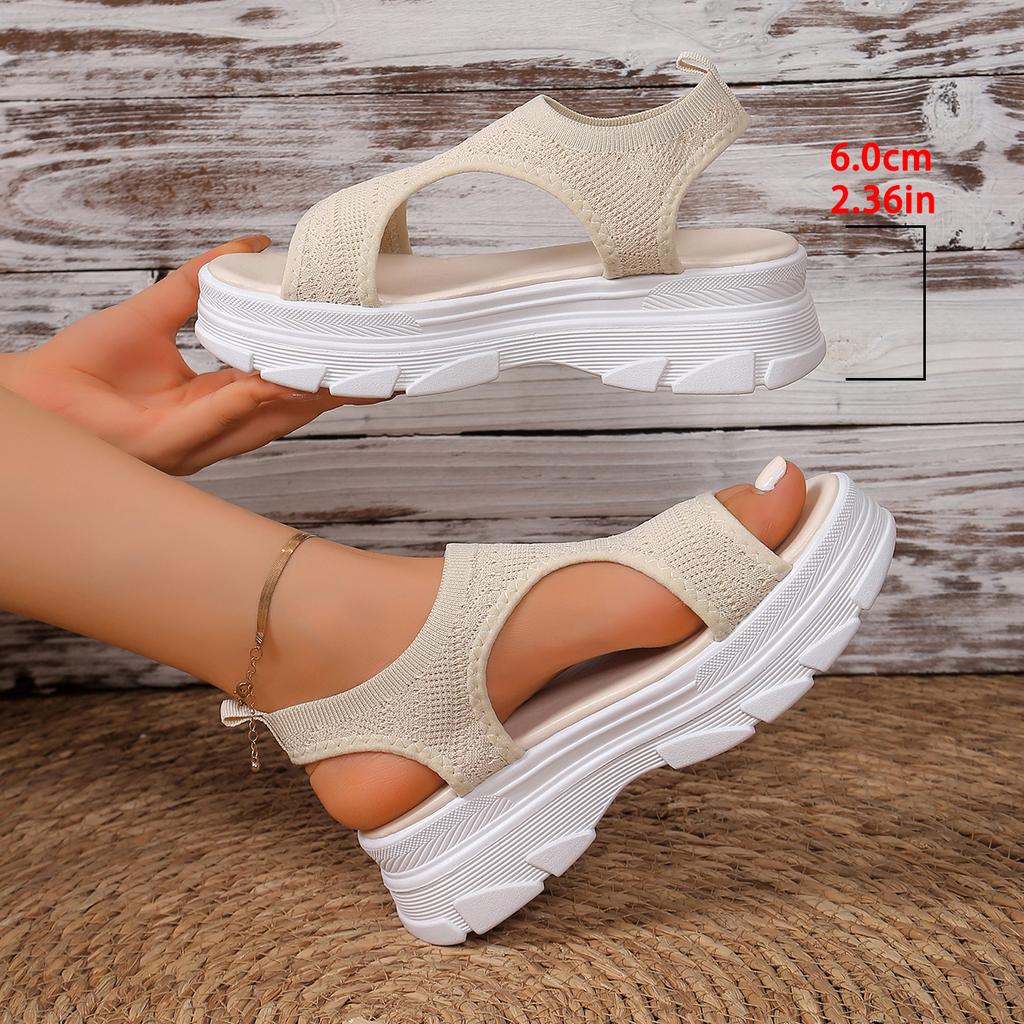 Women Shoes Summer 2026 New Mesh Fish Platform Sandals Women Open Toe Wedge Sandals Ladies Light Casual Shoes Zapatillas Muje