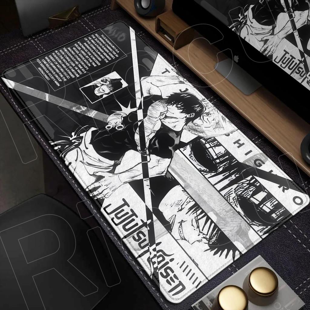 Tapis de Souris XXL Noir Anime Jujutsu Kaisen Gojo Satoru HD 60x30CM Tapis de Souris Périphérique de Jeu Ordinateur Accessoires PC Tapis de Bureau