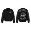 Angel Icon Embroidered Patchwork Leather Sleeve Baseball Jacket - Unisex American Trend for Autumn/Winter