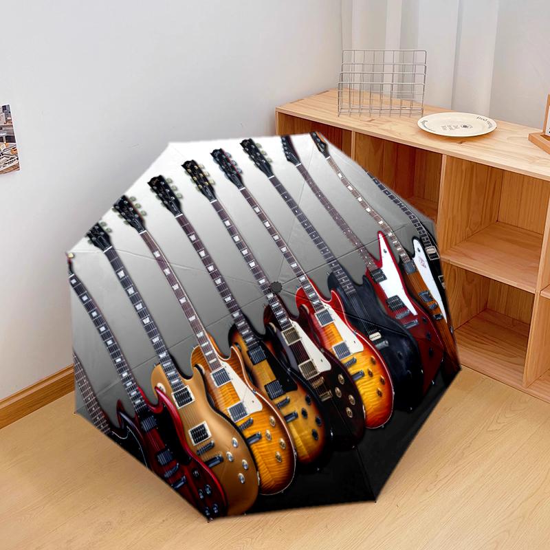 1PC electric guitar Umbrella Portable Folding Umbrella Iron Frame Hole Bone Structure Outdoor Home Umbrella A15