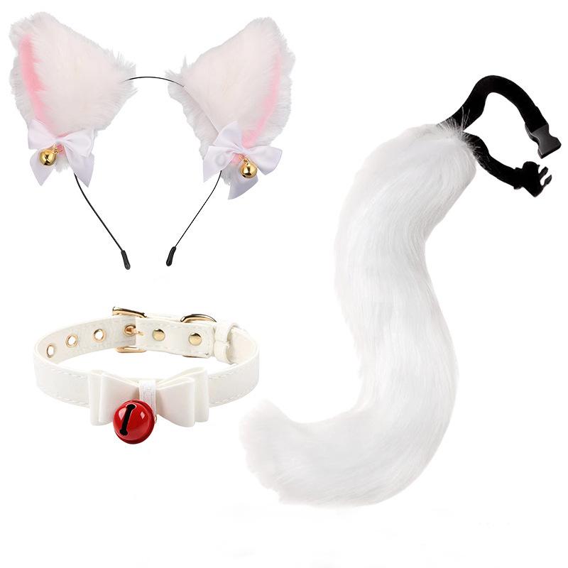 Handmade Cat Ears & Tail Set: Cute Cosplay Hair Accessories for Catgirl